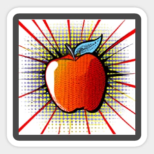 Comic Apple Sticker